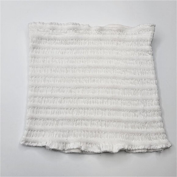 White Sexy Crop Top Strapless Tube Top Smocked Stretchy Summer Bandeau - NEW - Picture 10 of 12